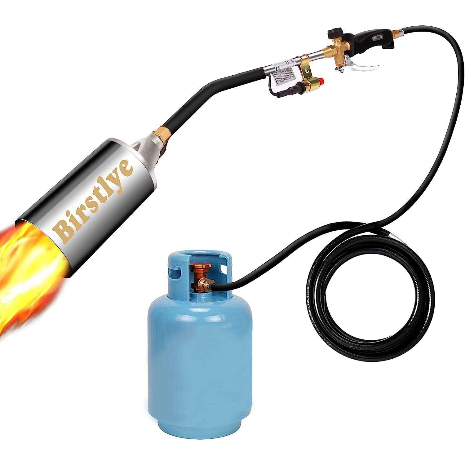 Propane Torch Weed Burner,Blow Torch,High Output 500,000 BTU,Flamethrower with Turbo Trigger Push Button Igniter and 9.8 ft Hose,for Burning Weeds,