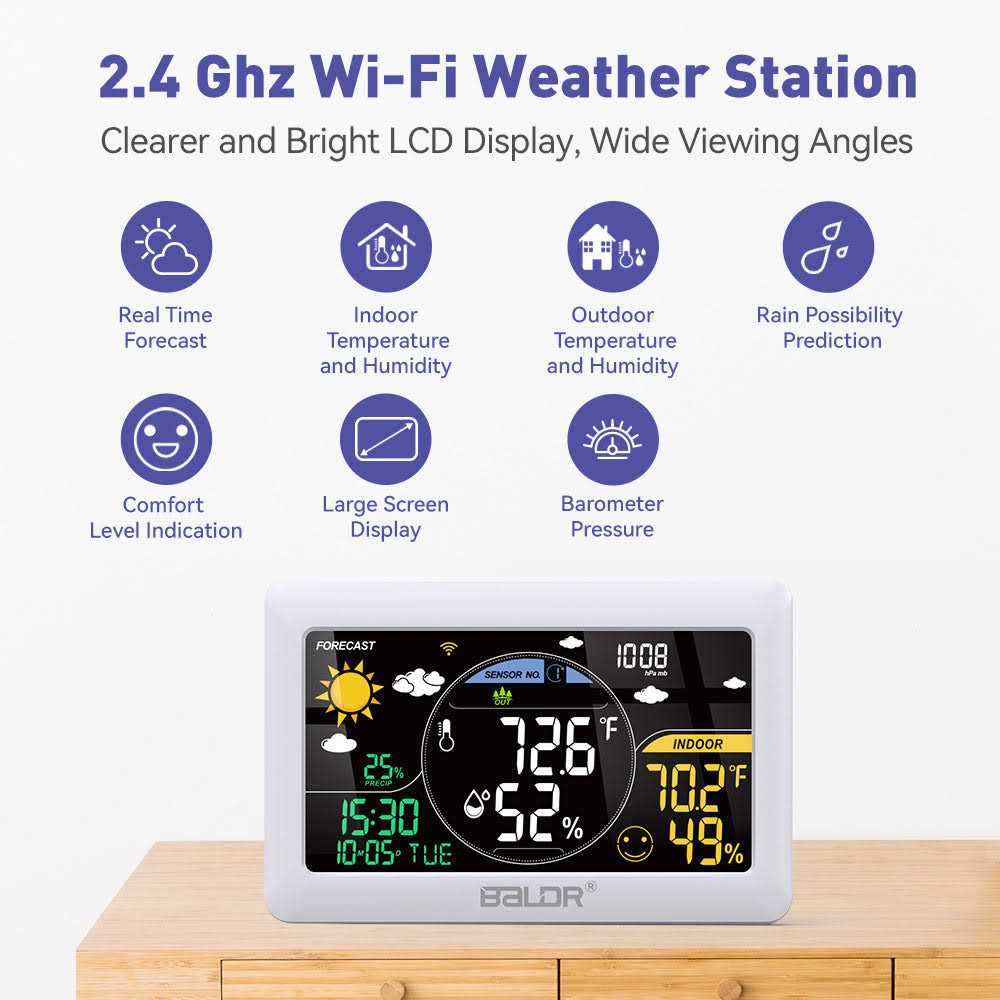 BALDR WiFi Weather Station, Smart Wireless Indoor Outdoor Thermometer with App and Online Real-time Forecast - Image 5