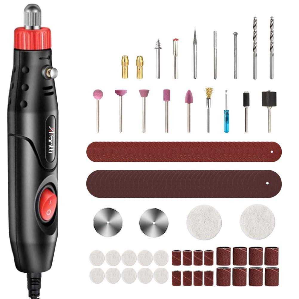 Afantti Mini Power-operated Rotary Tool Corded Electric Detail Sander Grinder Plisher Set