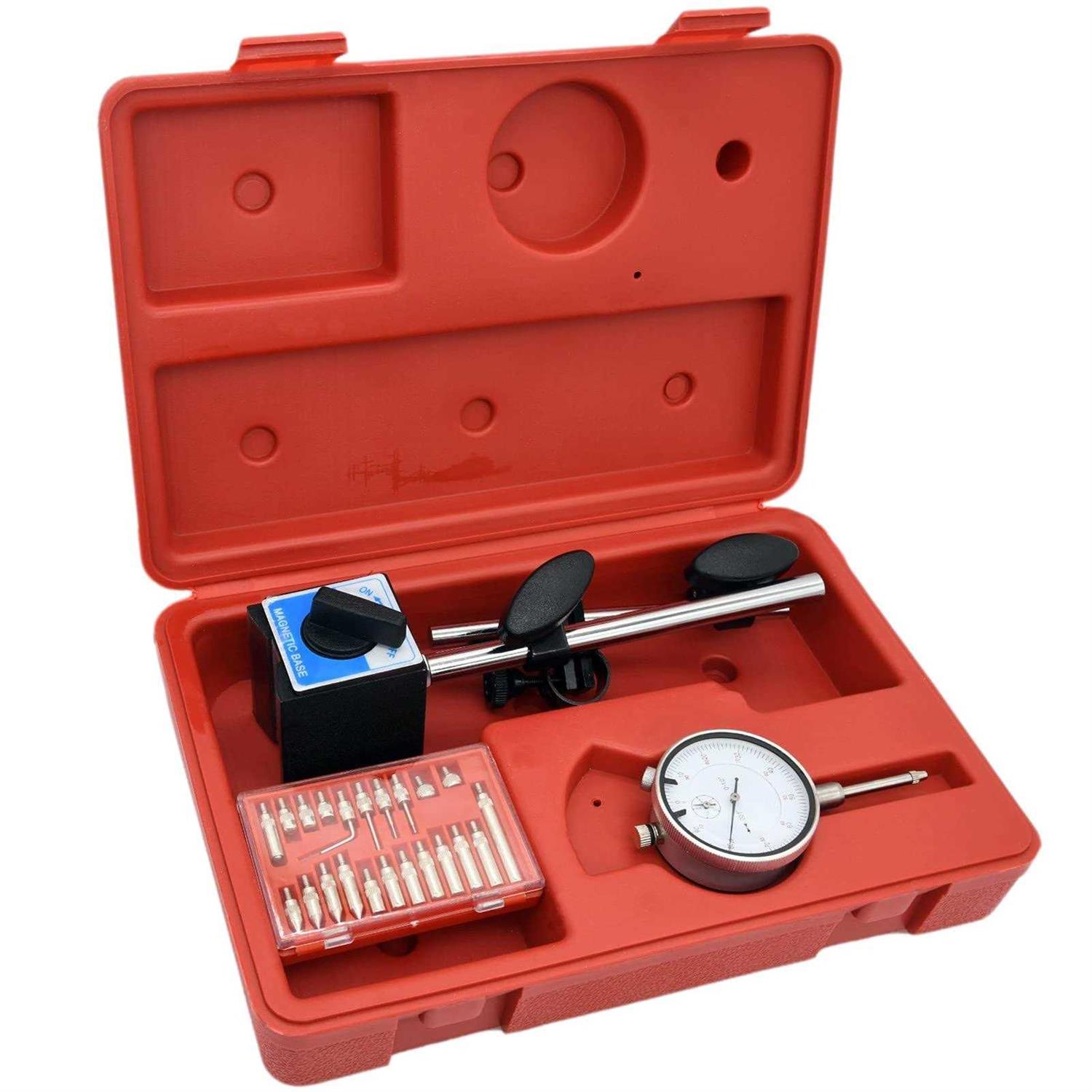 Dial Indicator, LIYYOO Dial Test Indicator Precision Measuring Gauge Tools Kit,with Magnetic Base and Point Precision Inspection Set