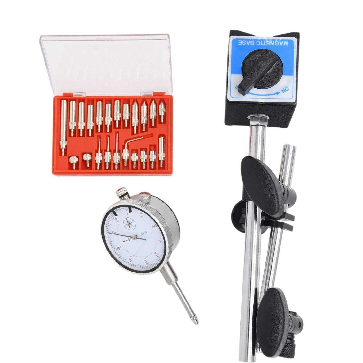 Dial Indicator, LIYYOO Dial Test Indicator Precision Measuring Gauge Tools Kit,with Magnetic Base and Point Precision Inspection Set - Image 4