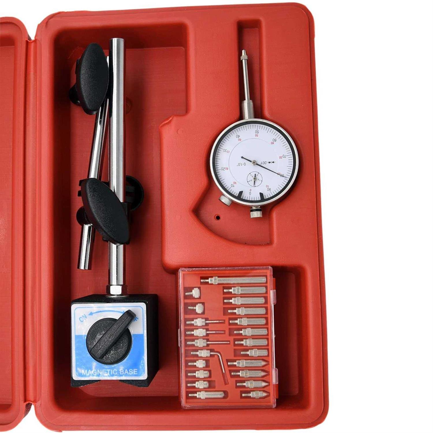 Dial Indicator, LIYYOO Dial Test Indicator Precision Measuring Gauge Tools Kit,with Magnetic Base and Point Precision Inspection Set - Image 5
