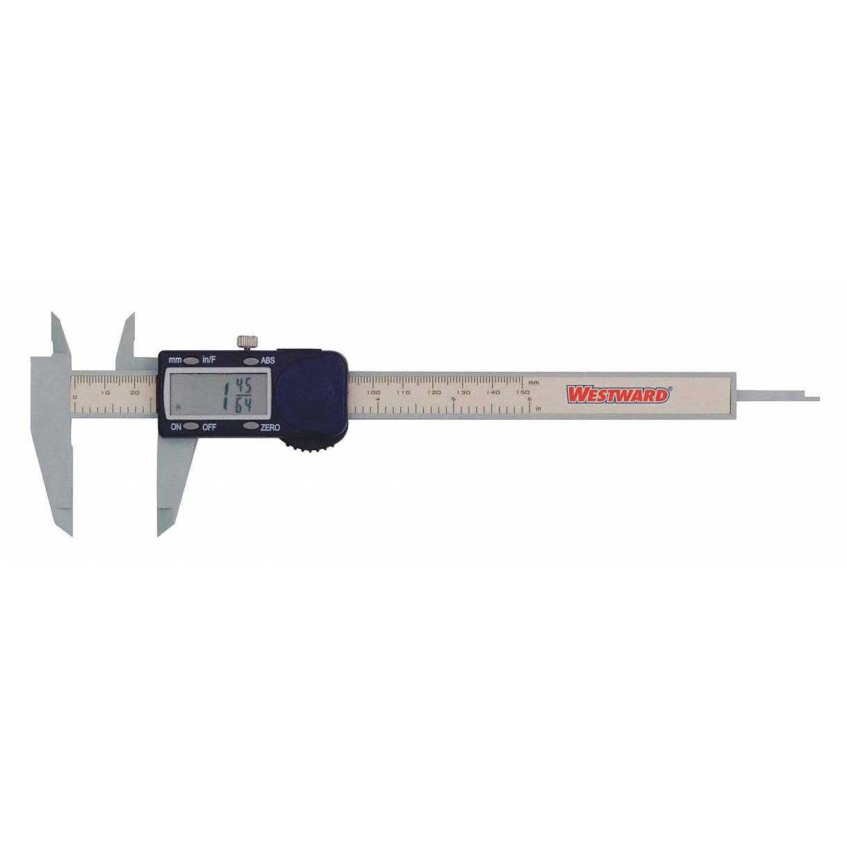 Westward 2YNC6 Digital Caliper,Fractional,Poly,6