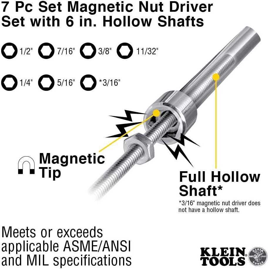 Klein 7-Piece 6 Nut Driver Set 647 - Image 4