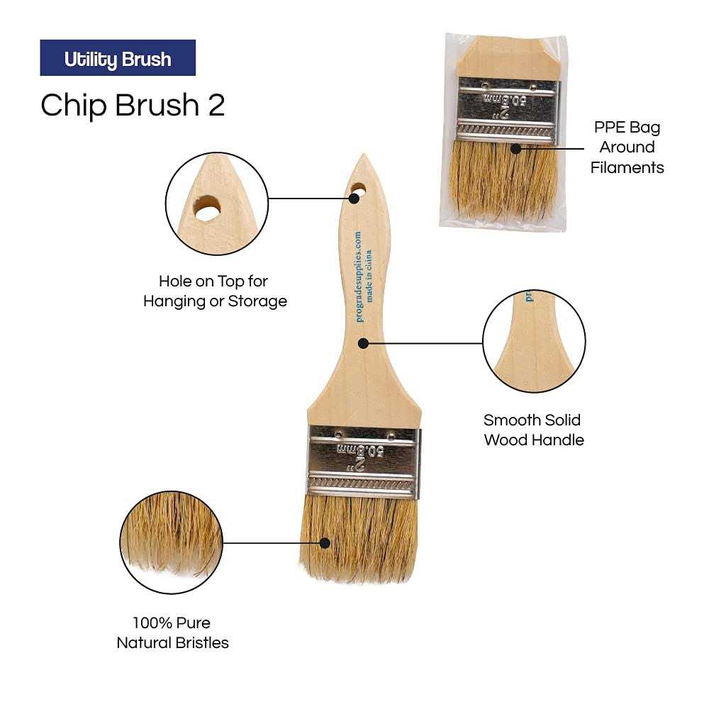 Pro Grade Chip Paint Brushes 96 Ea 2 Inch Chip Brush for Paints - Image 2