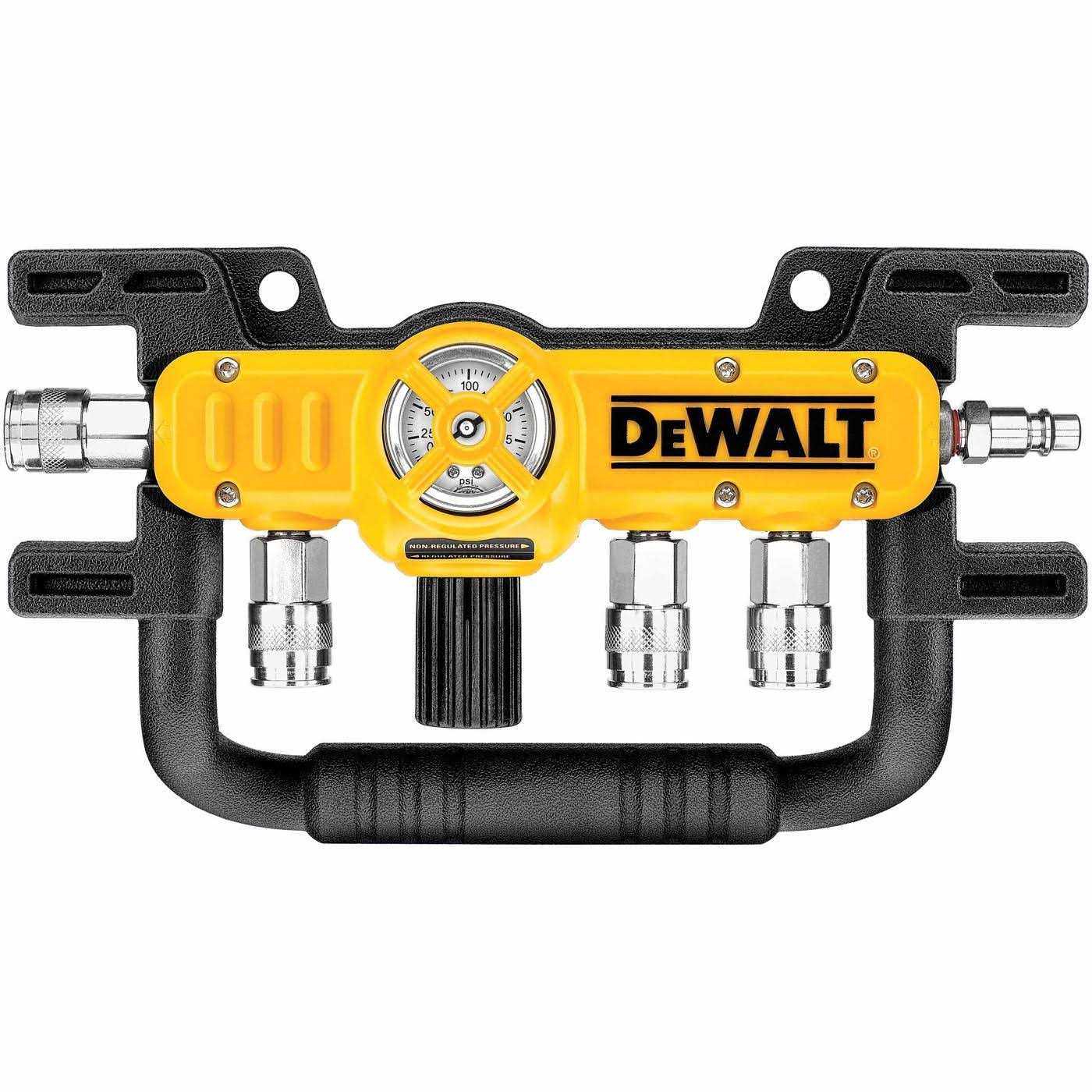 DeWalt D55040 Air Line Splitter with Regulator Quadraport