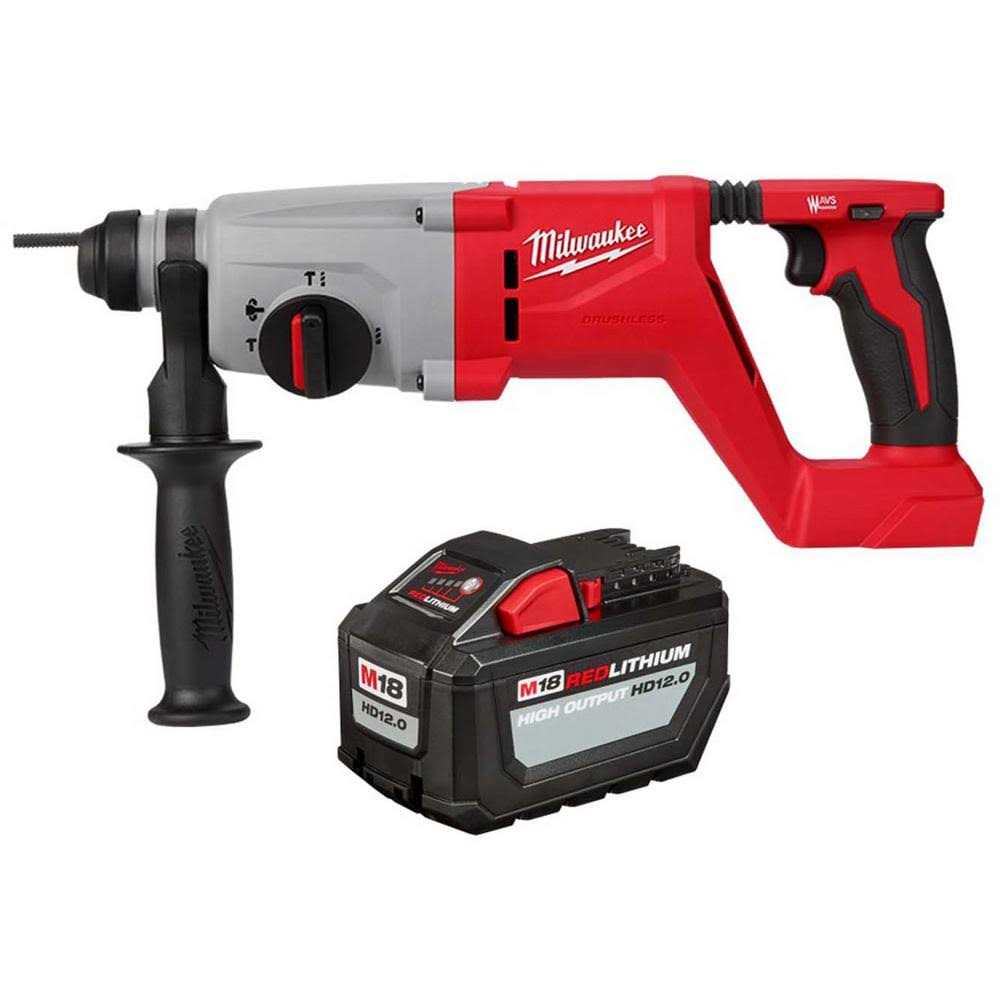 Milwaukee M18 18V Lithium-Ion Brushless Cordless 1 in. SDS-Plus D-Handle Rotary Hammer Battery