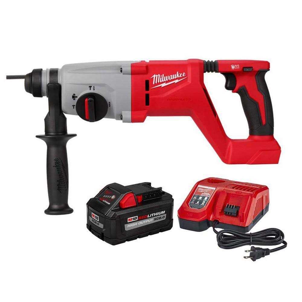 Milwaukee M18 18V Lithium-Ion Brushless Cordless 1 in. SDS-Plus D-Handle Rotary Hammer Battery