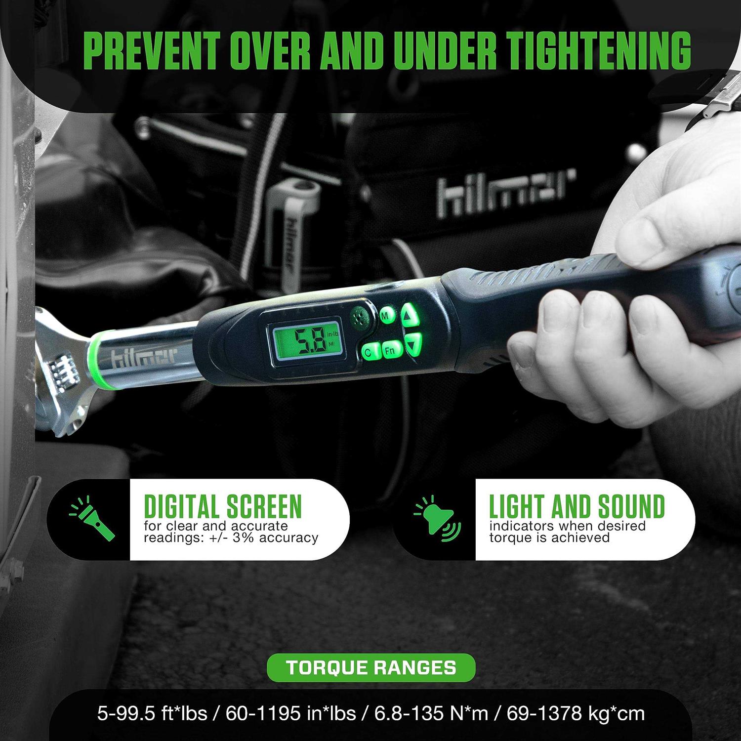 Hilmor 1963826 Digital Adjustable Torque Wrench - Image 3