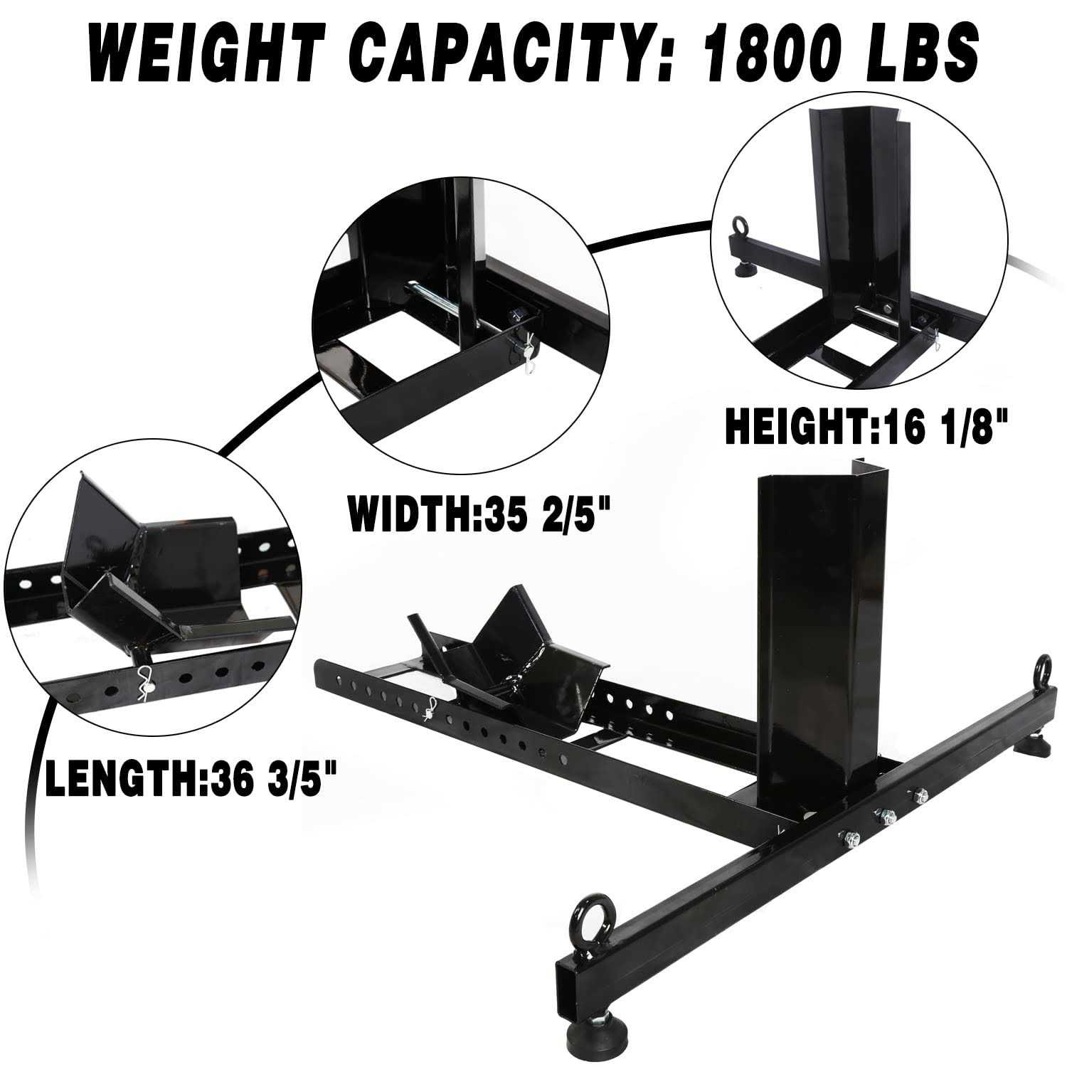 7BLACKSMITHS Adjustable Motorcycle Stand Wheel Chock Upright 1800lbs Capacit Heavy Duty Motorcycle Wheel Chock - Image 4