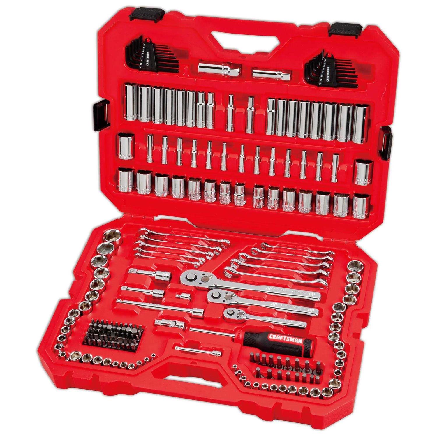 Craftsman 206-Piece Standard and Metric Combination Polished Chrome Mechanics Tool Set with Hard Case