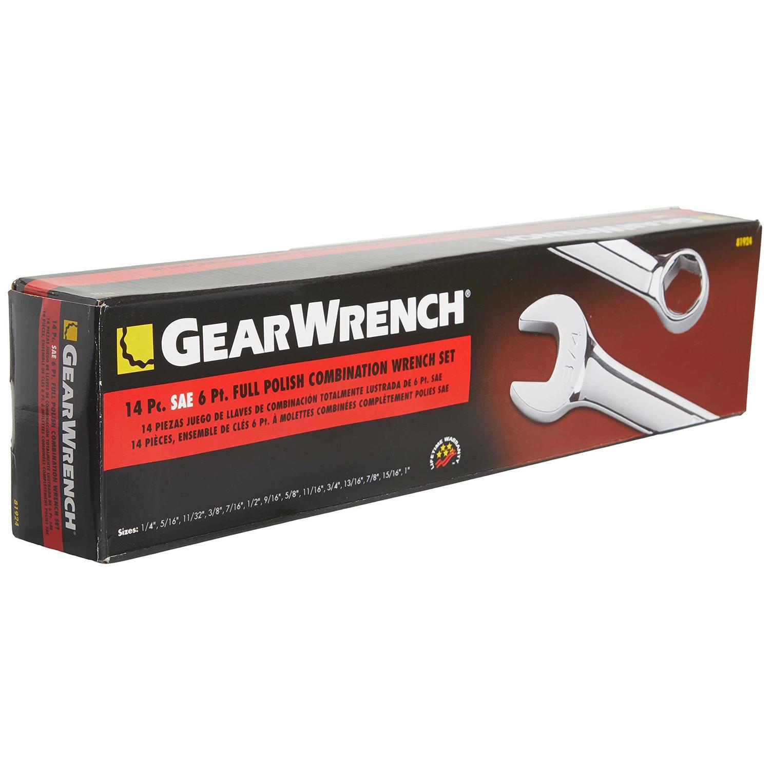 GearWrench 14 Pc. 6 Point Combination SAE Wrench Set 81924 - Image 2