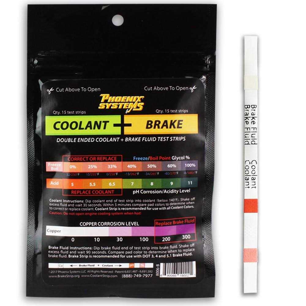 Phoenix Systems 8006-B Double-Ended Brake Fluid + Coolant Test Strips