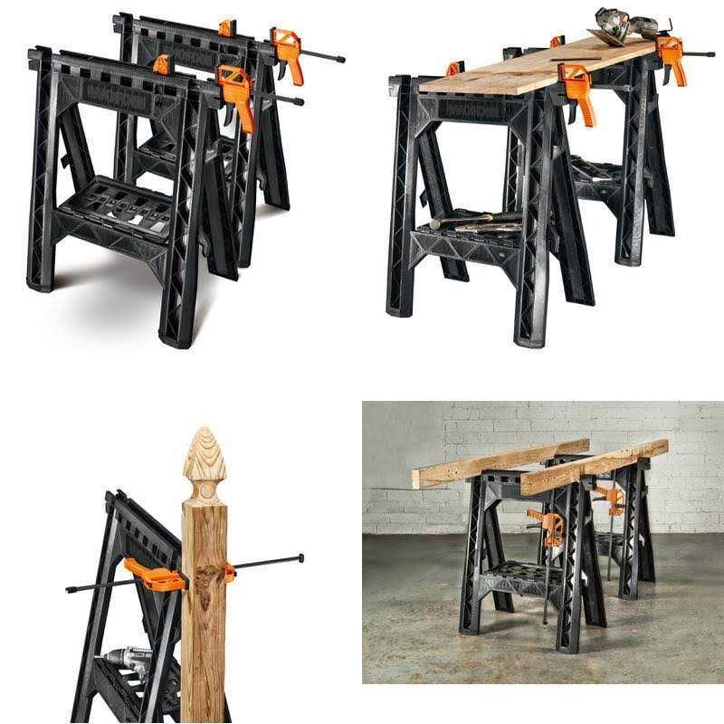 Worx WX065 Clamping Sawhorses with Bar Clamps - Image 3