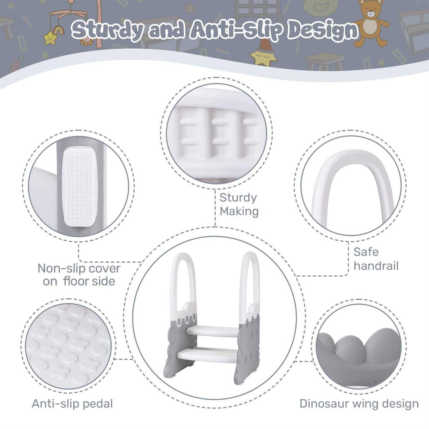 Toddler Step Stool for Bathroom Sink Ronipic 2 Step Stools for Kids - Image 3