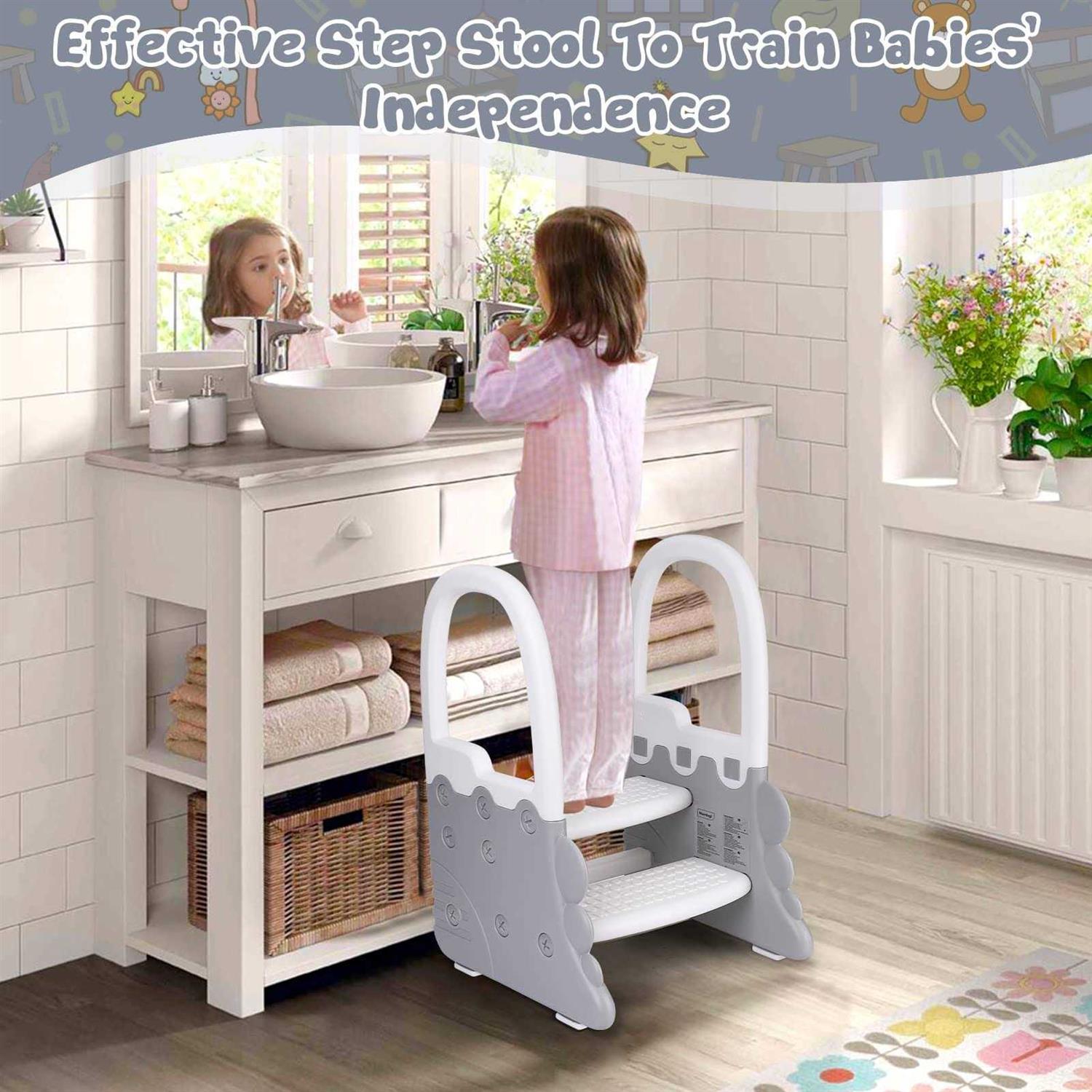 Toddler Step Stool for Bathroom Sink Ronipic 2 Step Stools for Kids - Image 4