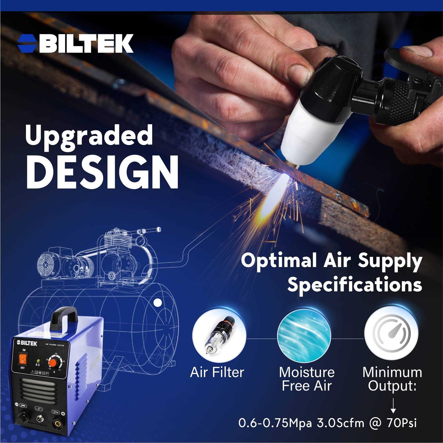 Biltek Plasma Cutter 50A Dual Voltage 110V/220V Cutting Torch Kit - Image 4