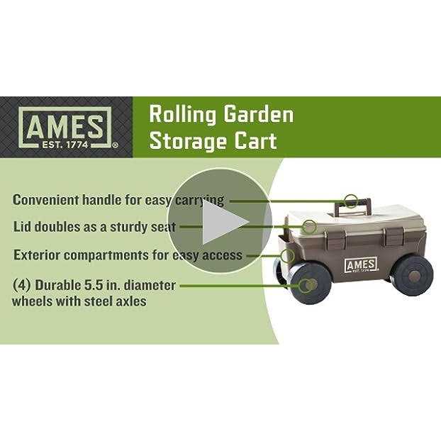 Ames 20213200 Rolling Lawn & Garden Storage Cart - Image 3