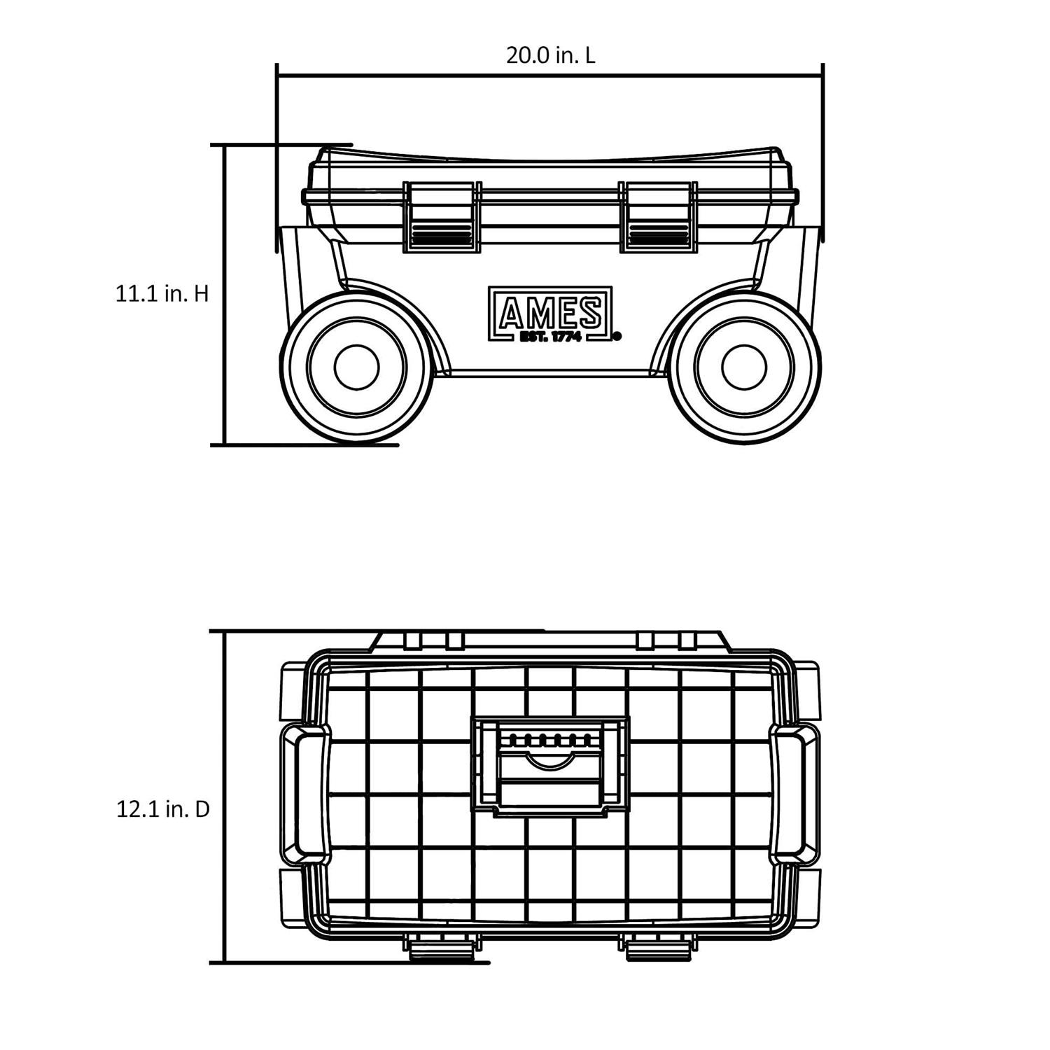 Ames 20213200 Rolling Lawn & Garden Storage Cart - Image 5