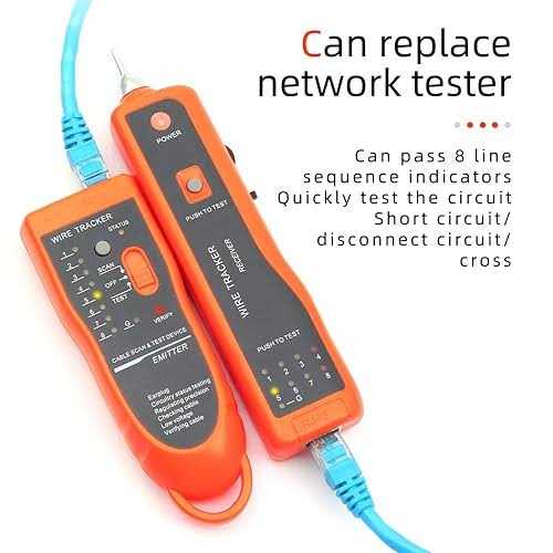 Ethernet Cable Tracker LAN Network Cables Tester Multifunction Line Finder Measure for Cat5 Cat6 RJ45 Rj11 with Network Maintenance Collage - Image 5