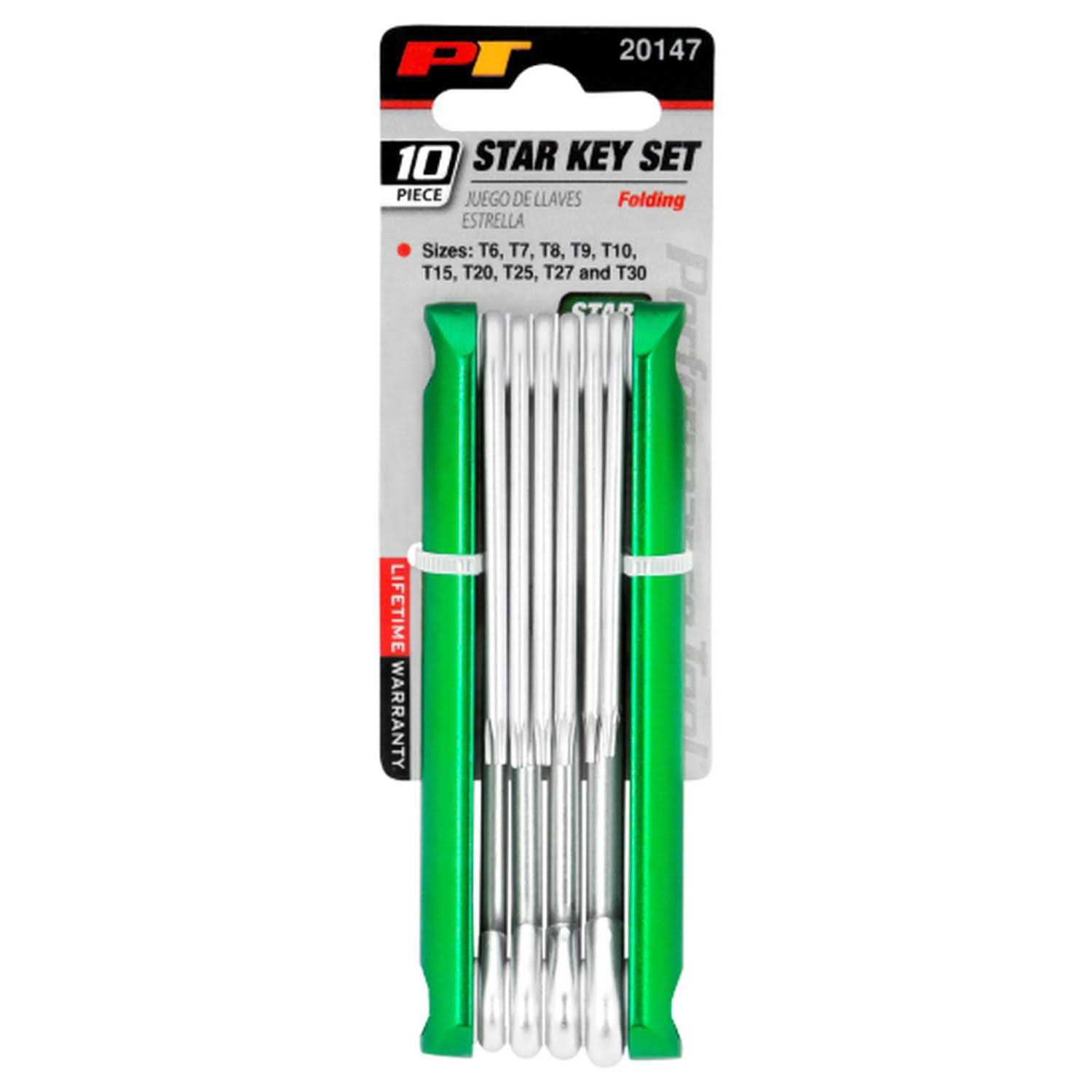 Performance Tool 10 Piece Aluminum Folding Star Key Set 20147 - Image 3