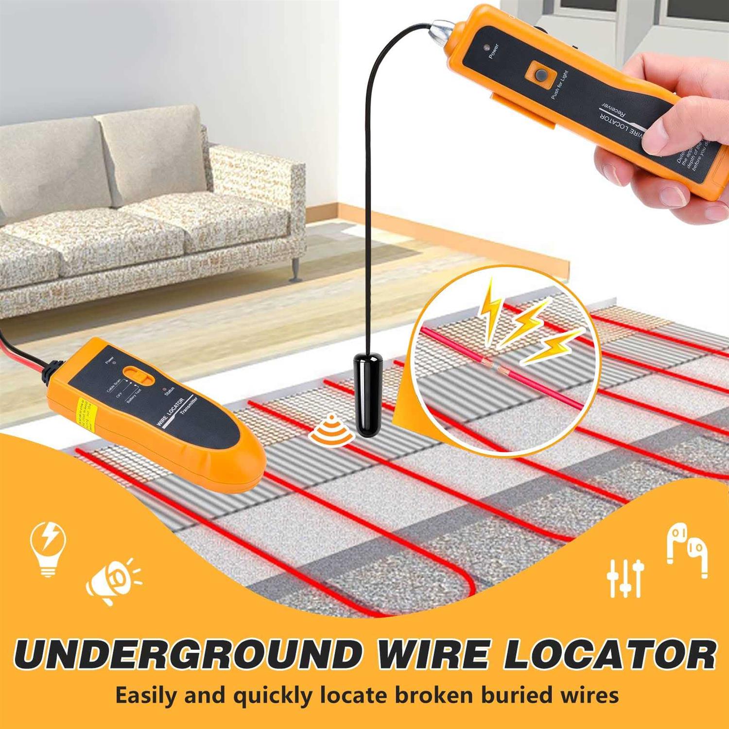 Underground Wire Cable Locator Buried Wire Locator Dog Fence Invisible Fence Wire Break Locator,Pet Fence Broken Wire Detector,Underground Wire - Image 5