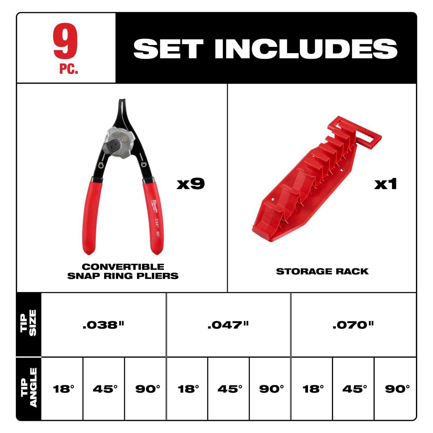 Milwaukee 48-22-6539 Snap Ring Pliers Set - Image 2