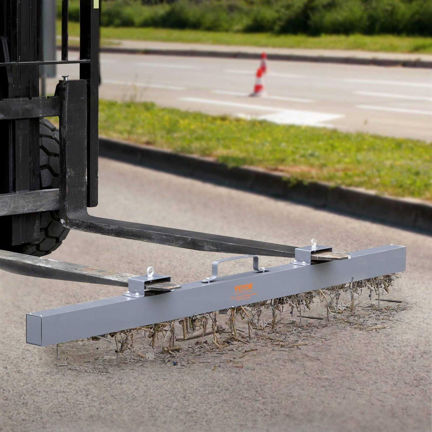 VEVOR 120lbs Hanging Magnetic Sweeper Pickup Tool Nail Hang-Type Magnetic Forklift Sweeper Industrial Grade Magnets Steel Material Hunting - Image 5