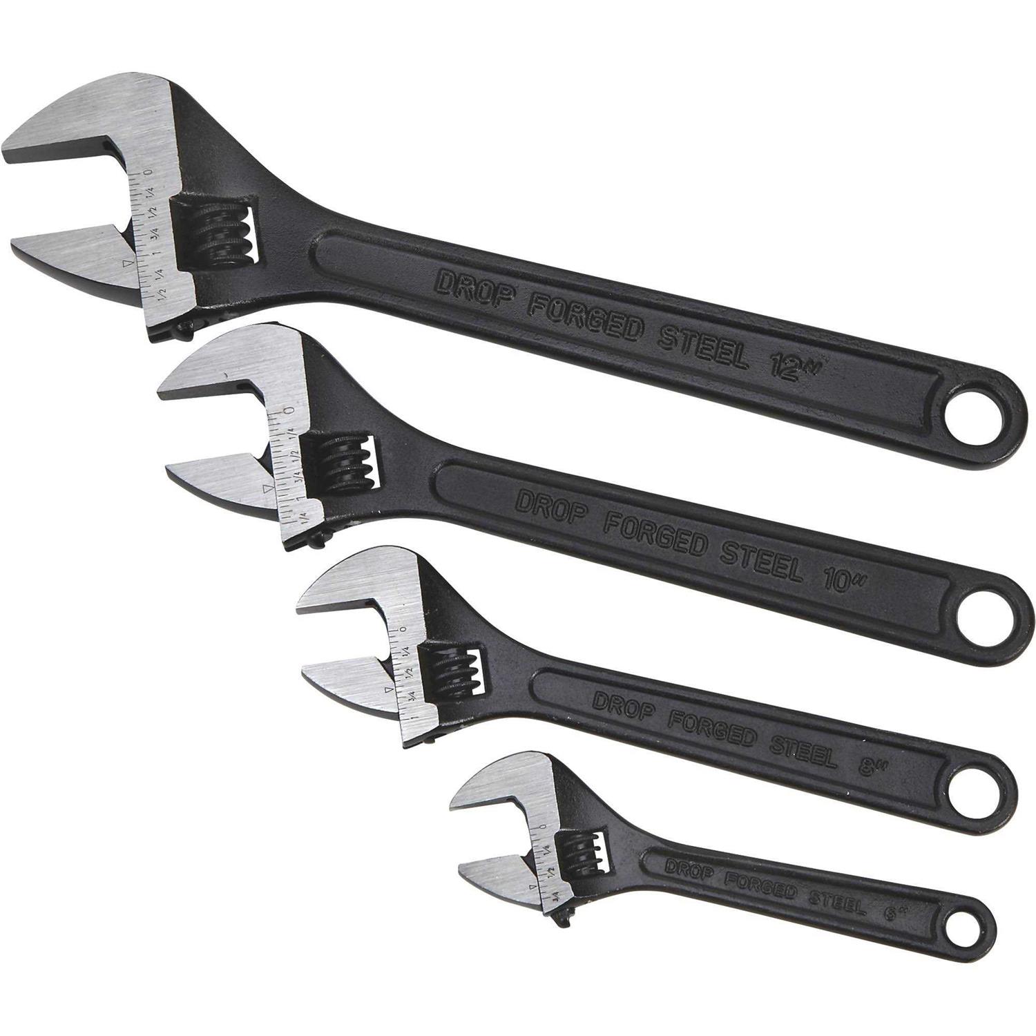 Klutch 4 Piece Adjustable Wrench Set 73275