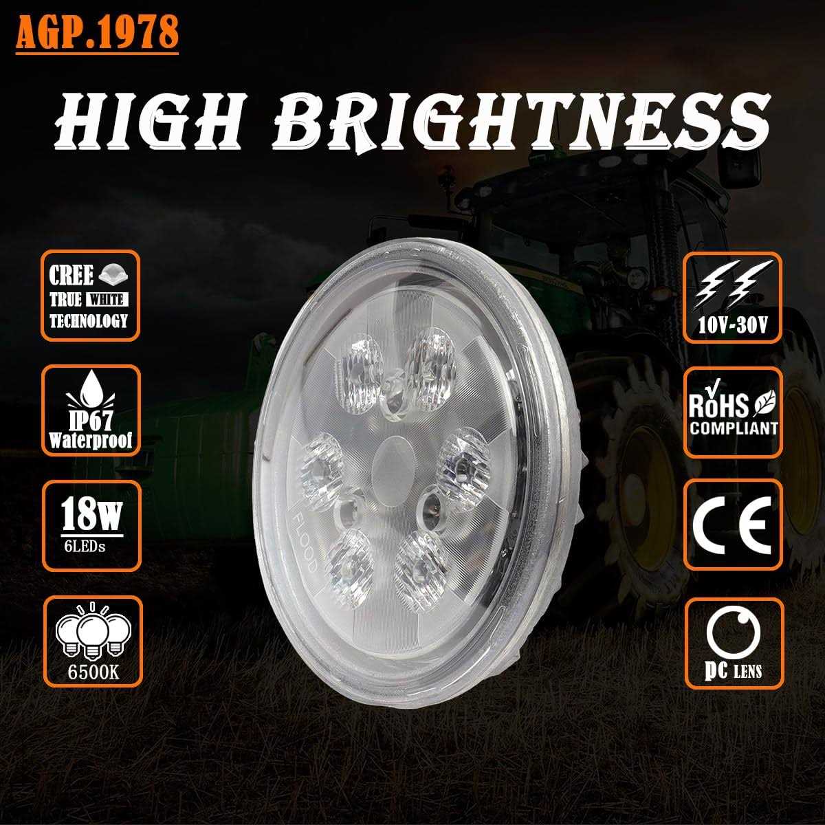 AGP.1978 Round 30W Agriculture LED Work Light,Par 36 LED Light Replace 4410 - Image 4