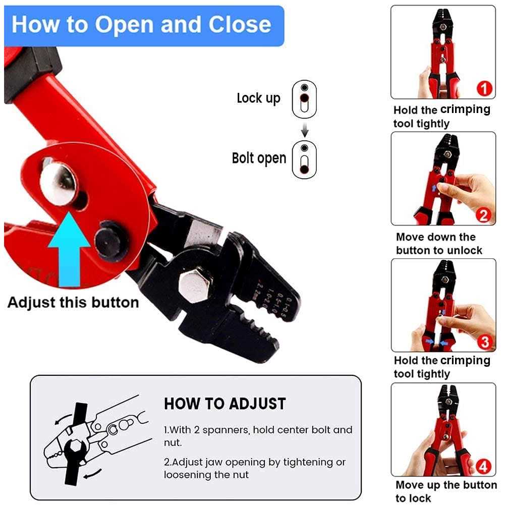 Crimping Tool Wire Rope Crimping Tool Up To 2.2mm Swager Crimper Fishing Wire Crimping Tool with 100 PCS Aluminum Double Barrel Ferrule Crimping - Image 3