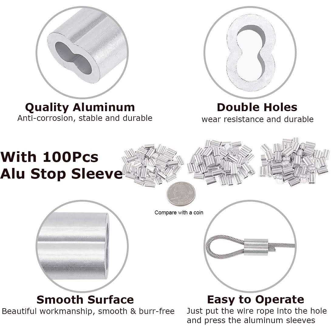 Crimping Tool Wire Rope Crimping Tool Up To 2.2mm Swager Crimper Fishing Wire Crimping Tool with 100 PCS Aluminum Double Barrel Ferrule Crimping - Image 5