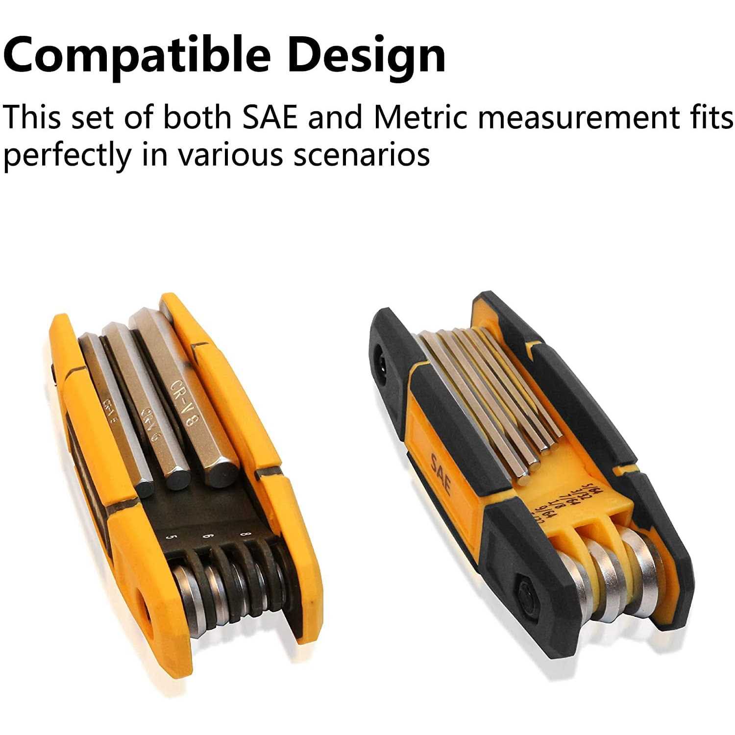 Mulwark 17pcs Folding Allen Wrench Set Metric & Standard Sae Key Tool 2 Pack Portable Hex for Basic Home Repair and General Applications - Image 2