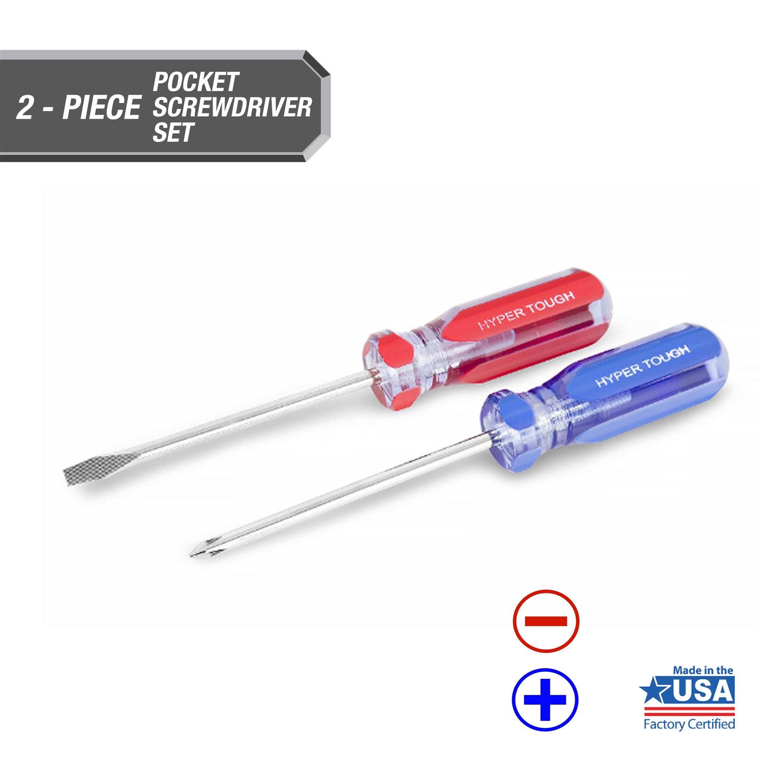 Hyper Tough 2-Piece Acetate Handle Screwdriver Set