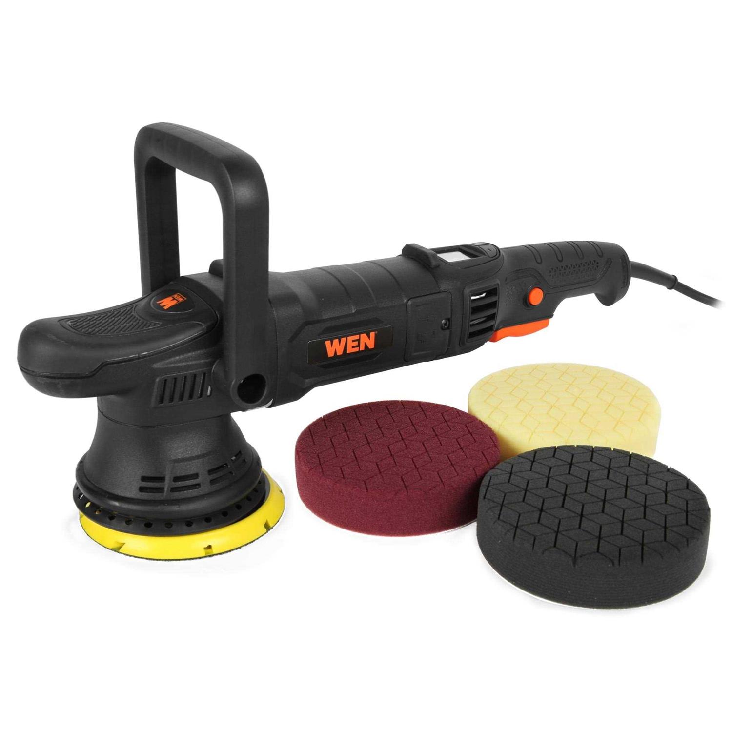 WEN Dual Action Polisher, 5-Inch Professional Grade, 8-Amp with Paddle Switch, 15mm Throw and LED Display