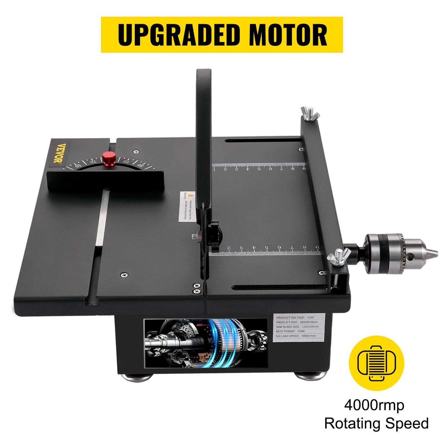 VEVOR Mini Table Saw 200W Hobby Table Saw for Woodworking 0-90 Angle Cutting Portable Diy Saw 4000RMP Multifunctional Table Saws XXTSJDZHS110VT - Image 5
