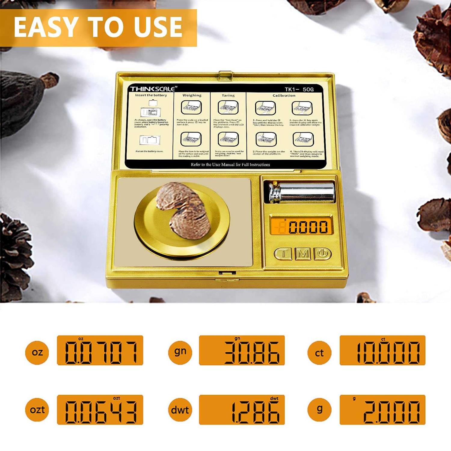 Thinkscale High Precision Milligram Scale 50g/0.001g Digital Pocket Scale - Image 5