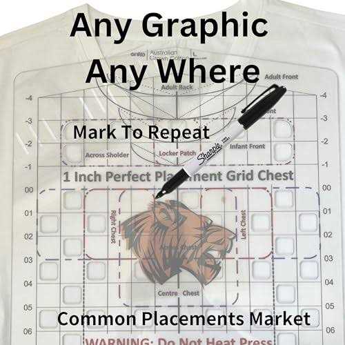 A tshirt ruler guide for vinyl alignment and accurate placement anywhere on the shirt. an all-in-one t shirt ruler guide for heat press pressing - Image 5