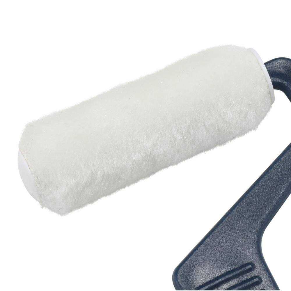 3 in. x 1/4 in. Tiny Trim Shed Resistant White Woven Mini Paint Roller Kit - Image 5