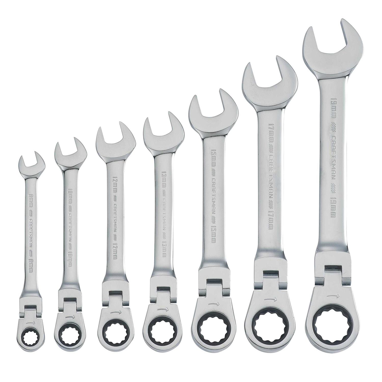 Craftsman 7-Piece Set Metric Flexible Head Ratchet Wrench CMMT87009