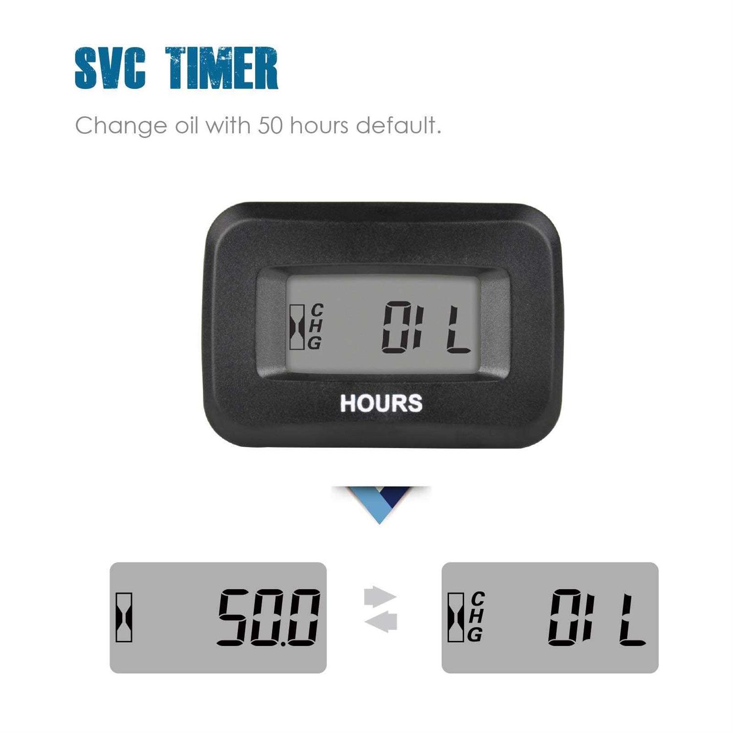 Runleader Digital Hour Meter Maintenance Reminder,Volt DC 5V to 60V for ZTR Lawn Mower Tractor Generator Golf cart Club car Scrubber Marine ATV Motor - Image 4