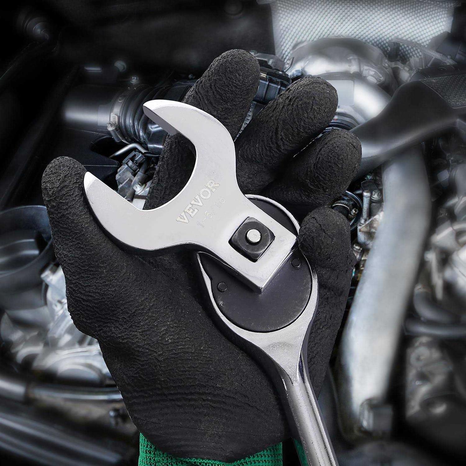 VEVOR Crowfoot Wrench Set 1/2 Drive 14-Piece SAE Crows Foot Wrench Set with Storage Tray - Image 5