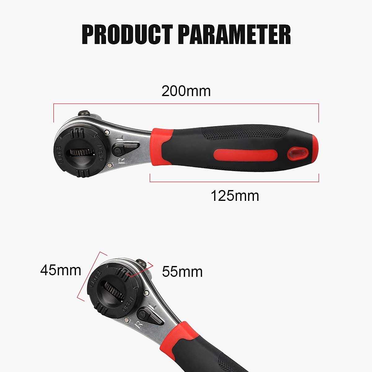 CMTOOL Adjustable Ratchet Wrench Universal Adjustable Socket Wrench for 6-22mm Screw Adjustable Ratcheting Wrench Set Small Large Wrench Kit Hand - Image 3