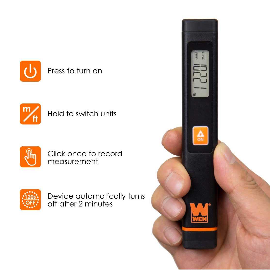 WEN Multi-Unit Pocket Laser Distance Measure with 32 ft. Range - Image 2