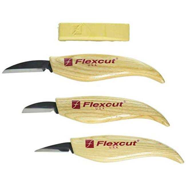 Flexcut Carving Knives, Starter Set, with Ergonomic Handles and Carbon Steel Blades - Image 4