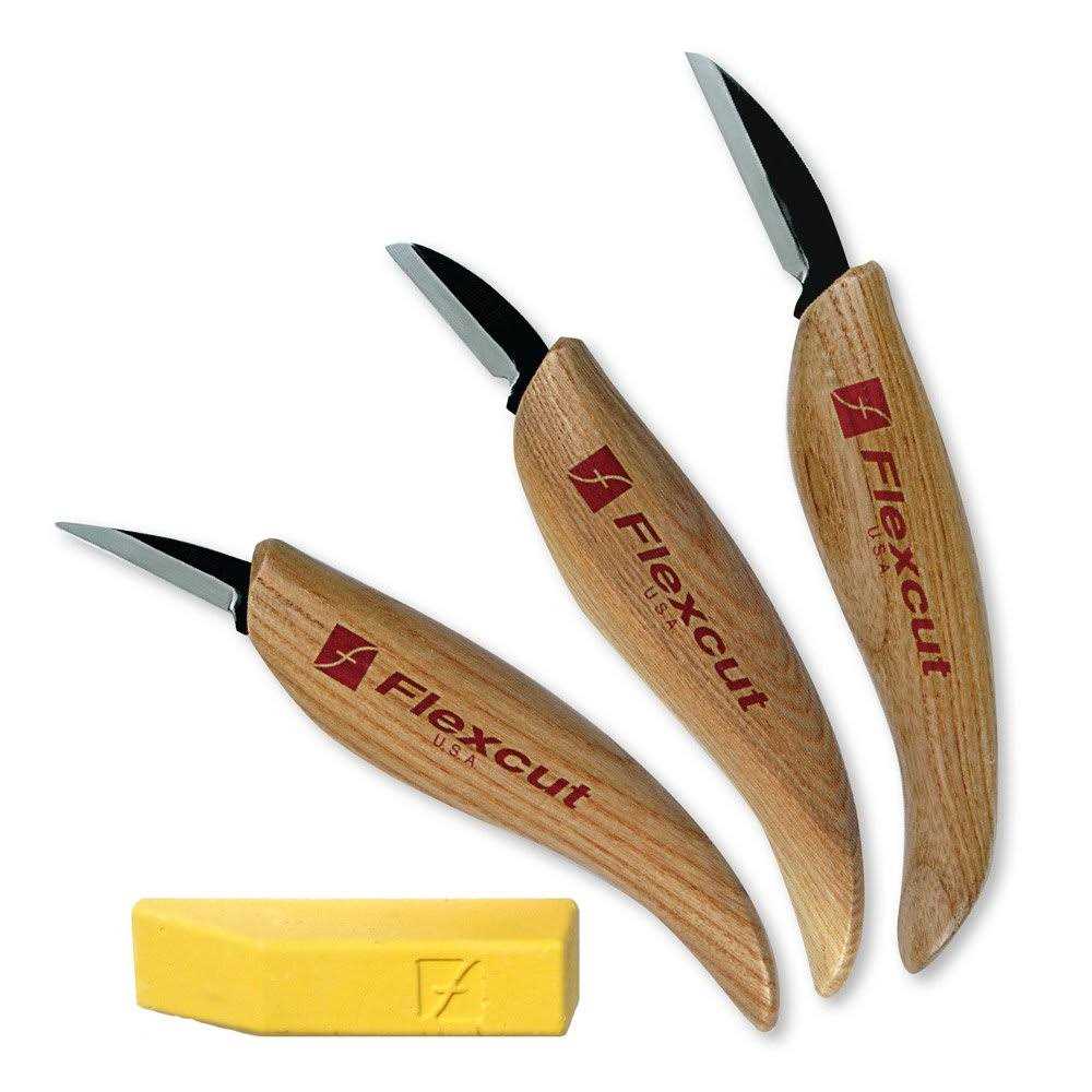 Flexcut Carving Knives, Starter Set, with Ergonomic Handles and Carbon Steel Blades - Image 5