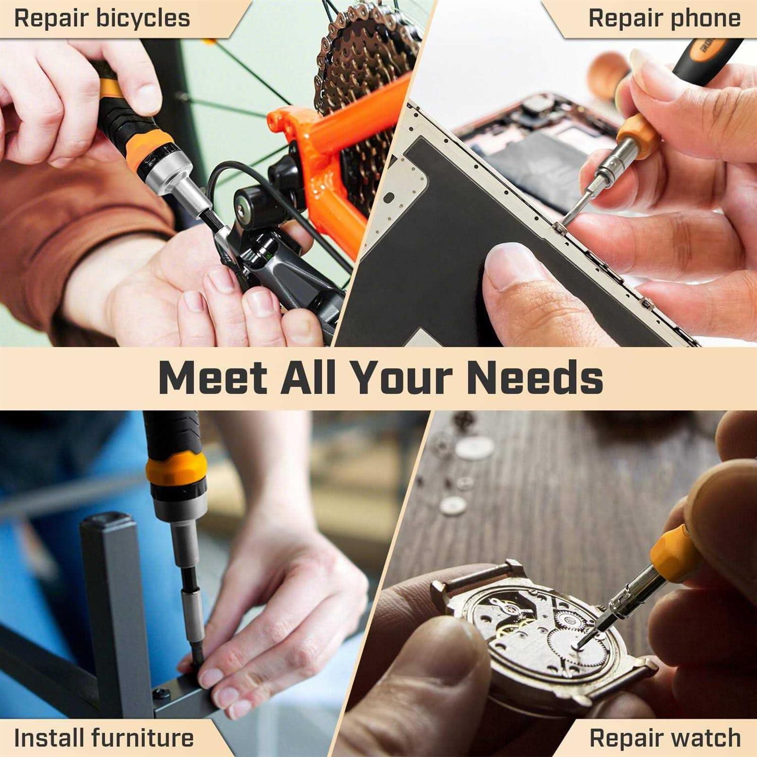 ironcube ratcheting screwdriver bit set with socket set 56-piece - Image 2