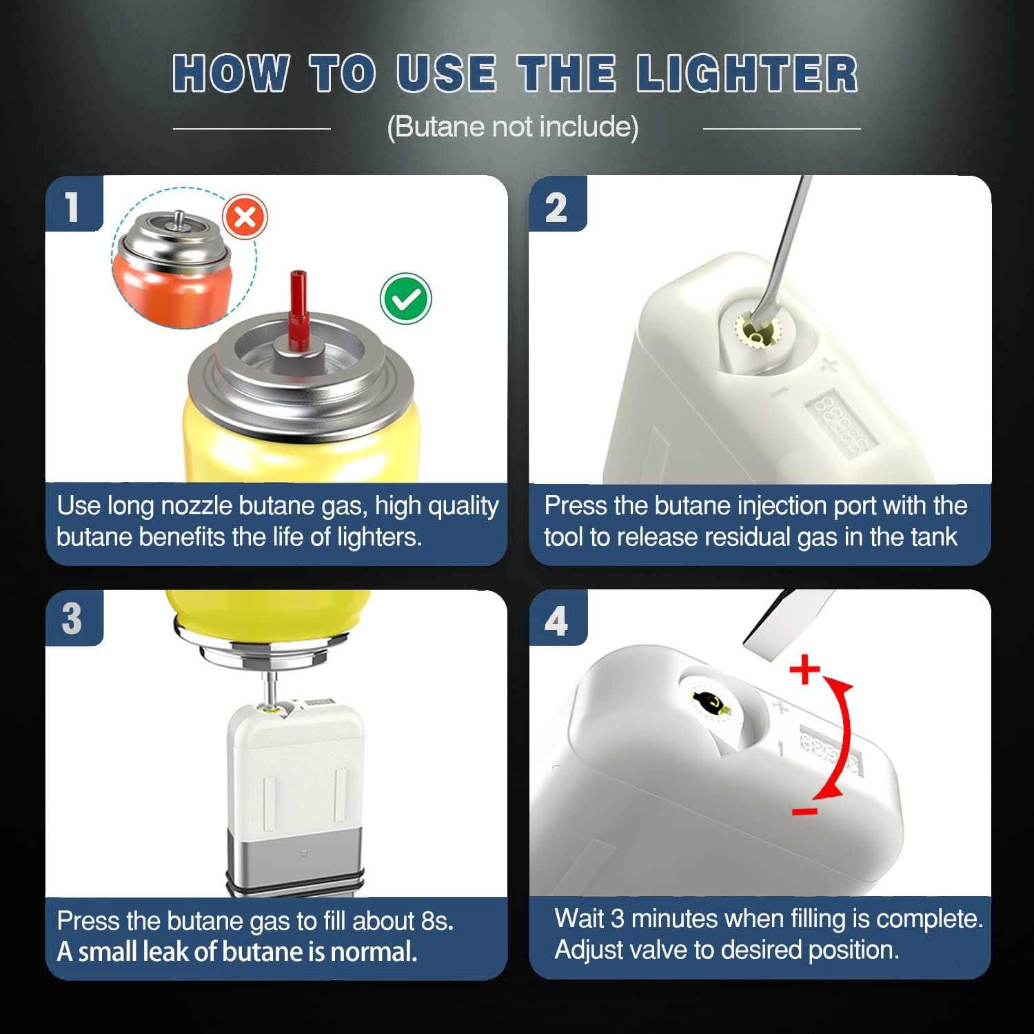 Torch Lighter, Refillable Butane Lighter with Lock, Windproof and Waterproof Adjustable Jet Flame Lighters - Image 3