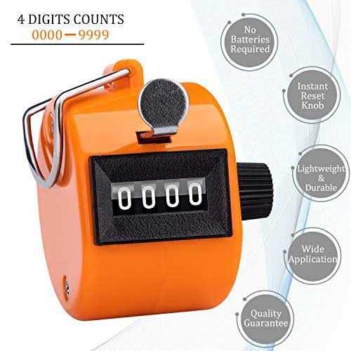 Ktrio Pack of 6 Handheld Tally Counter 4-Digit Number Count Clicker Counter - Image 2
