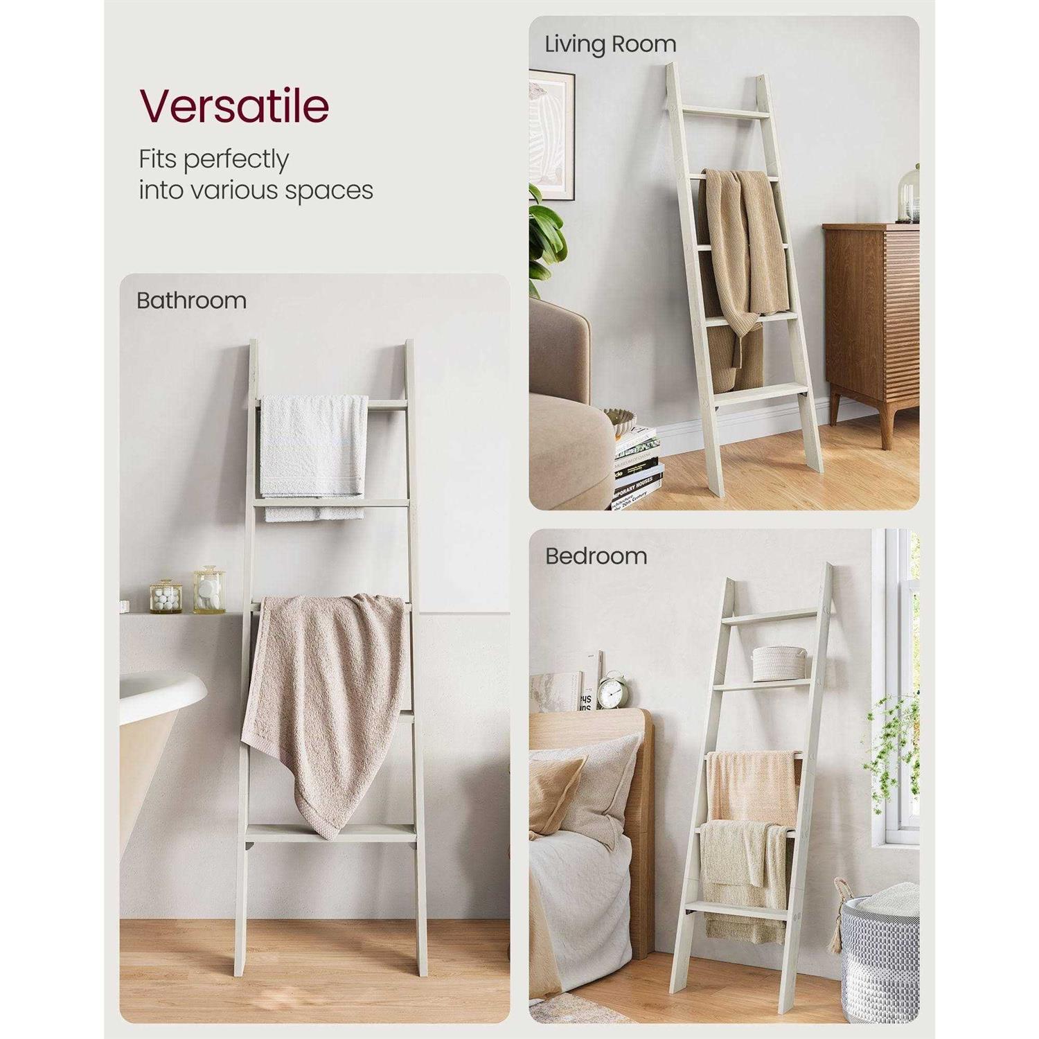 VASAGLE Blanket Ladder Decorative Farmhouse for The Living Room, 5-Tier Ladder Shelf, Ladder Rack for Storage and Decor - Image 5